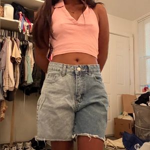 Baby pink collared tank top!